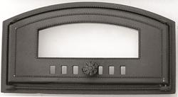KD 0217 arched cast-iron stove door with glass