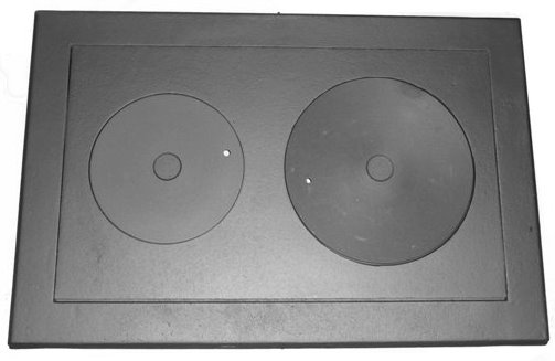 Cast-iron cooktop plate with two rings