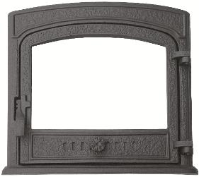 ZD KKL-1 ornamented cast-iron single fireplace door with glass